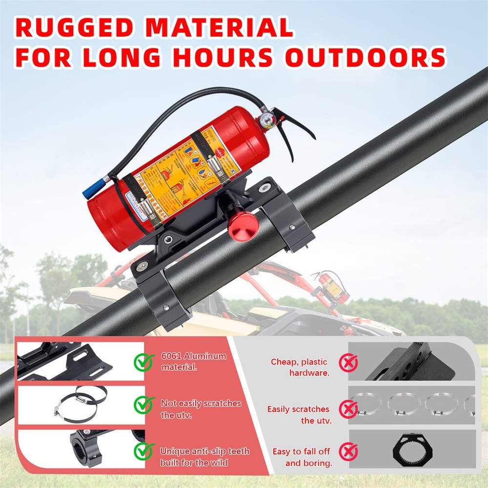 Quick Release UTV Fire Extinguisher Mount Kits Adjustable Roll Bar Extinguisher