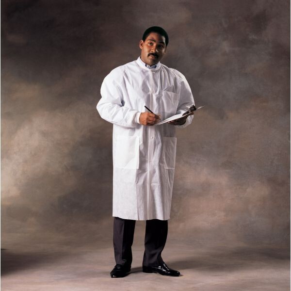 Halyard 10021 Basıc* Plus Lab Coat Medium - White - Case of 25