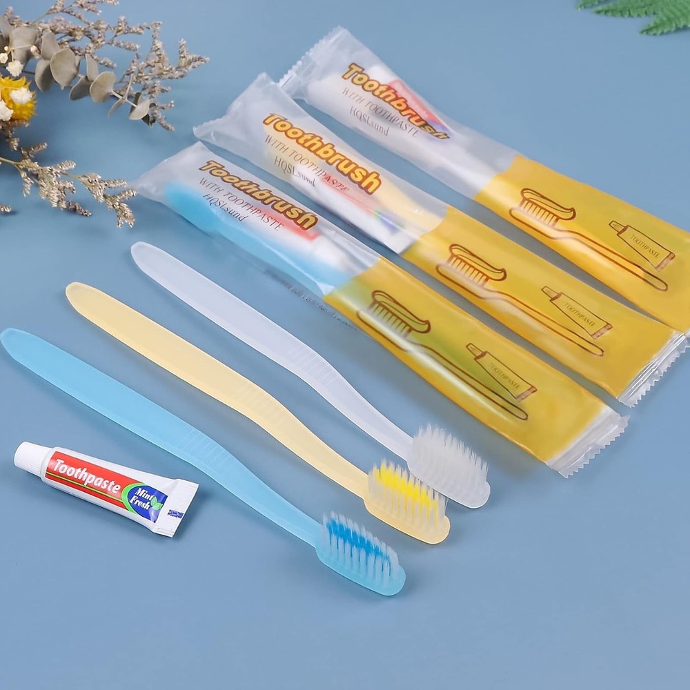 210 Pack Disposable Toothbrushes with Toothpaste Individually Wrapped Disposa...