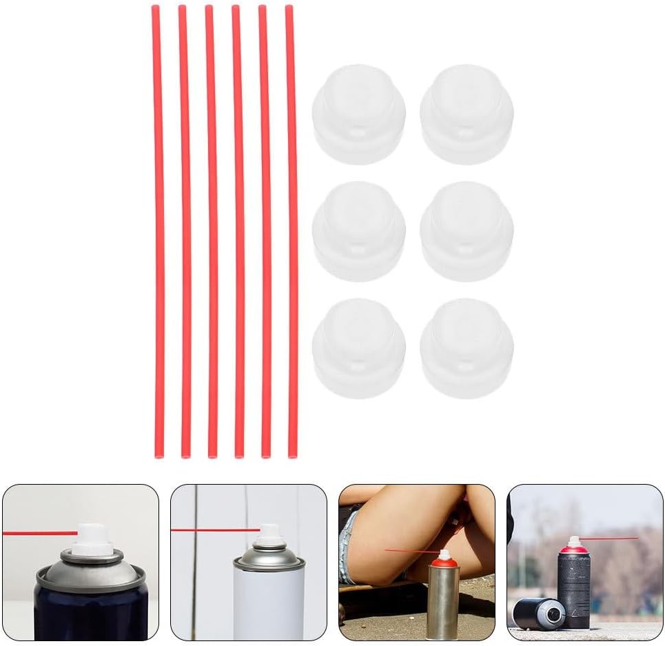 Angoily 6 Sets Spray Can Straws Replacement Extension 2.20X2.20X1.60CM, Multi