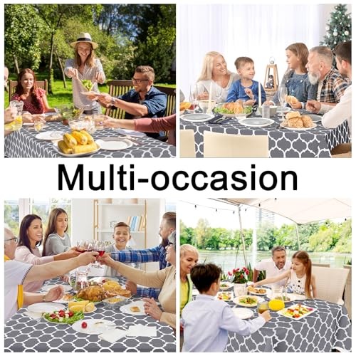 Square Table Cloth, Waterproof Vinyl Tablecloths 60" x 60" (Square) 1 Grey