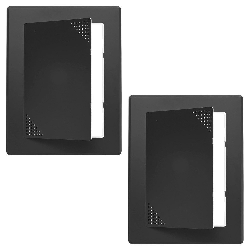 2-Pack Access Panel for Drywall, 7x5" Plastic [Black, Vented Rectangle]