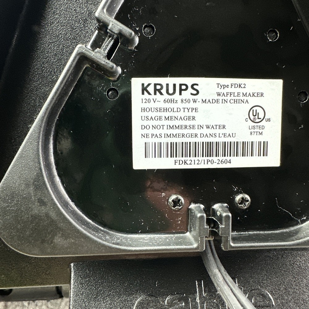 KRUPS FDK2 Belgian Double Waffle Maker - Tested Working