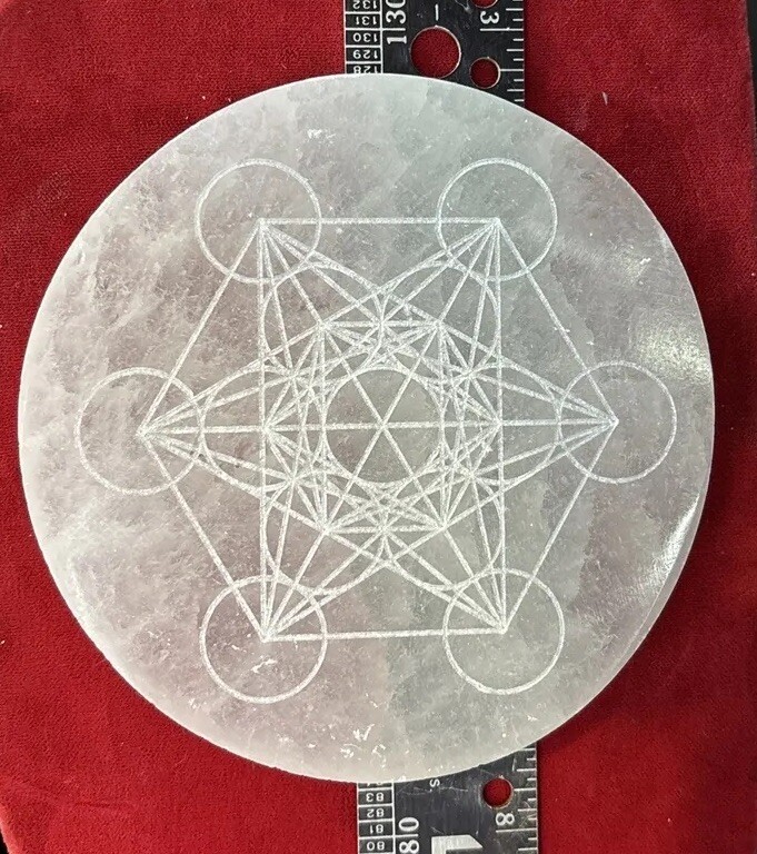 4 inch round￼selente plate Metatron cube