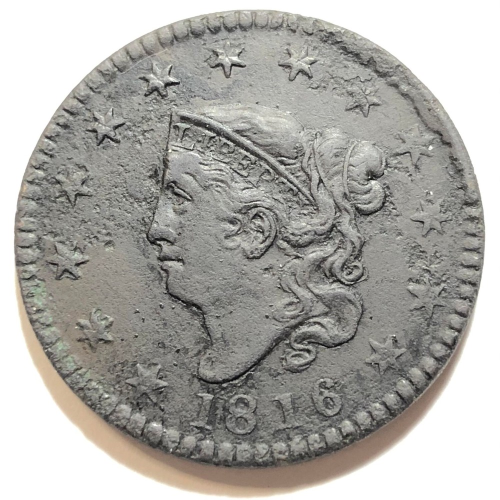Large cent/penny 1816 Newcomb 3 rare XF details
