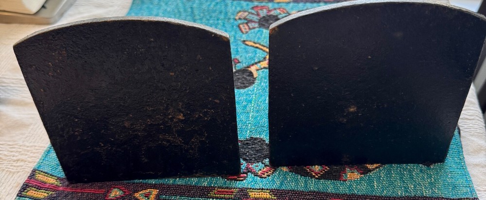 Antique Black Cast Iron Nautical Bookends~Very Good Condition~Unknown Maker