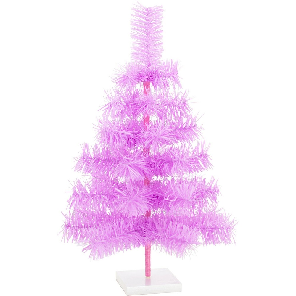 Lavender Tinsel Christmas Tree, Stand Included Folding Wire Branches