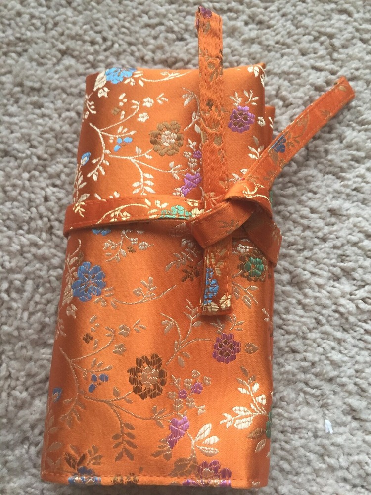Fabric roll case holder for crochet hook, short needle organizer