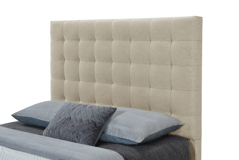 Full/Queen Bed Size Elise Beige Upholstered Bolt-On Headboard
