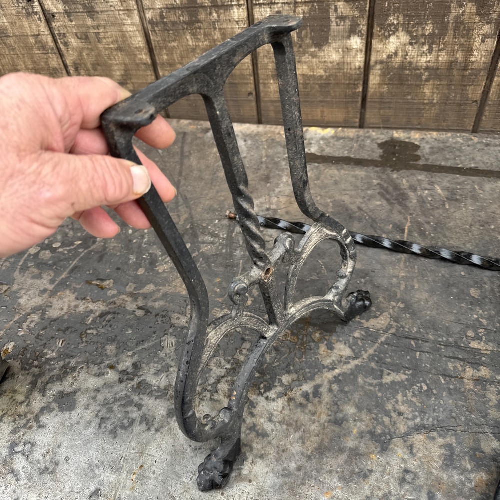 Antique Cast Iron Hardware Bench Stool Base Ends Legs