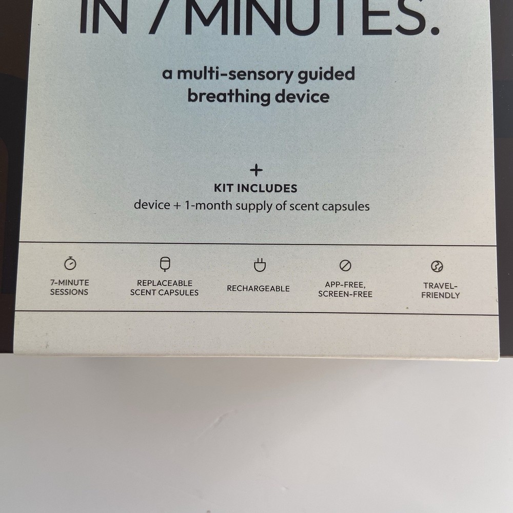 Lunette Multi Sensory Guided Breathing Device Rest Kit Meditate Scent Capsules