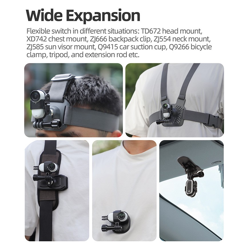 Foldable Vertical-Horizontal Mount Adapter for Insta360 GO 3S/GO 3