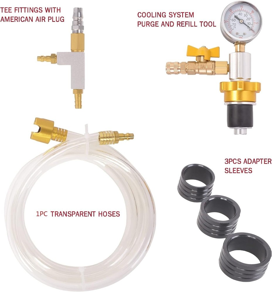 Engine Cooling System Vacuum Purge & Refill Kit Set Universal Pro Tools