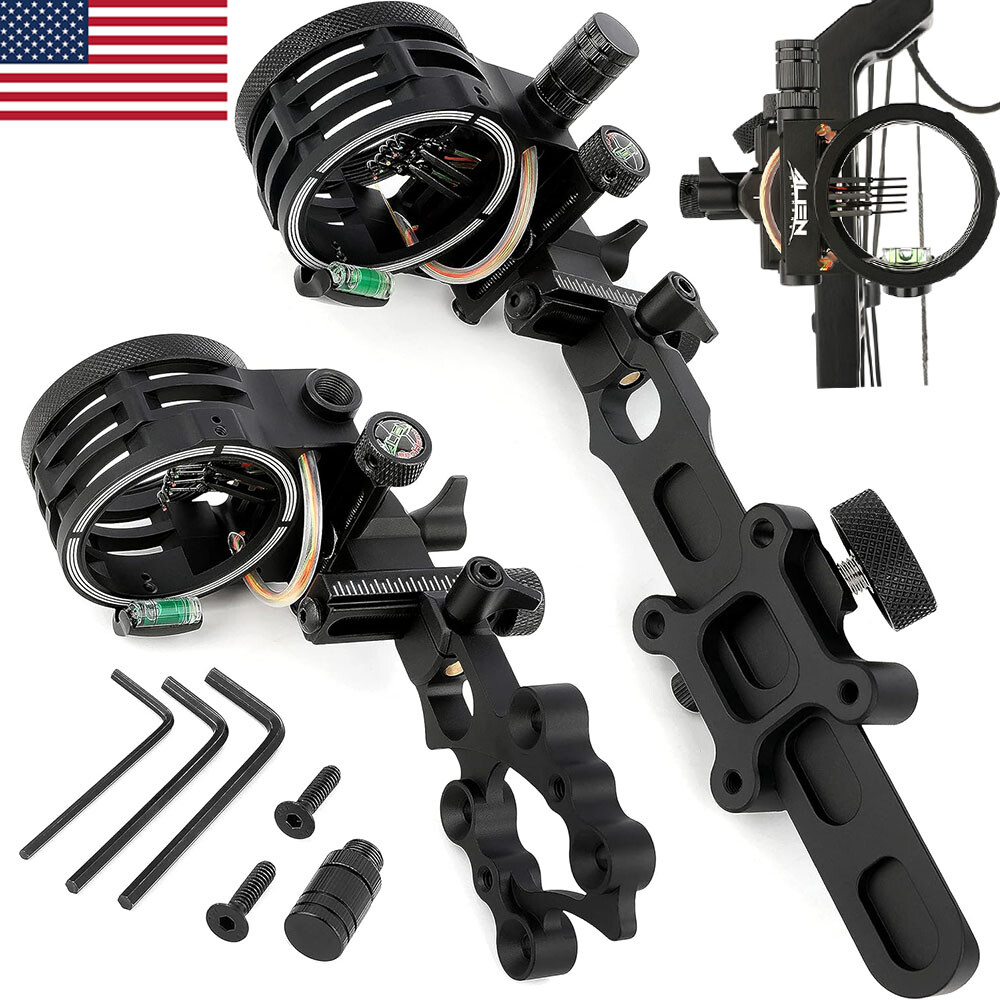 5 Pin Compound Bow Sight Micro Adjustable .019" Archery Hunting Target RH LH