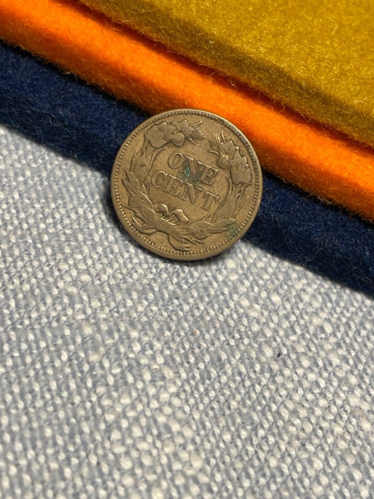 Flying Eagle Cent: 1857. VF with some luster left! (#100431)