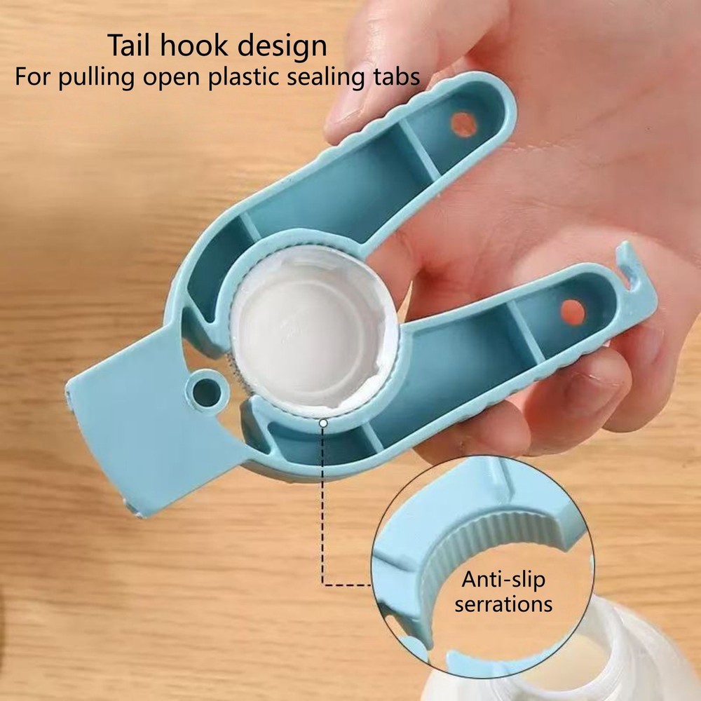 Water Bottle Opener Weak Hand Seniors Eldery Use Kitchen Tool Plastic (Blue)