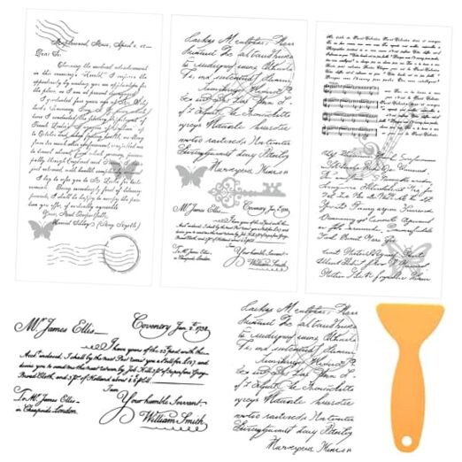 3 Sheets Vintage Scripts Rub on Transfers for Crafts and Retro Scripts