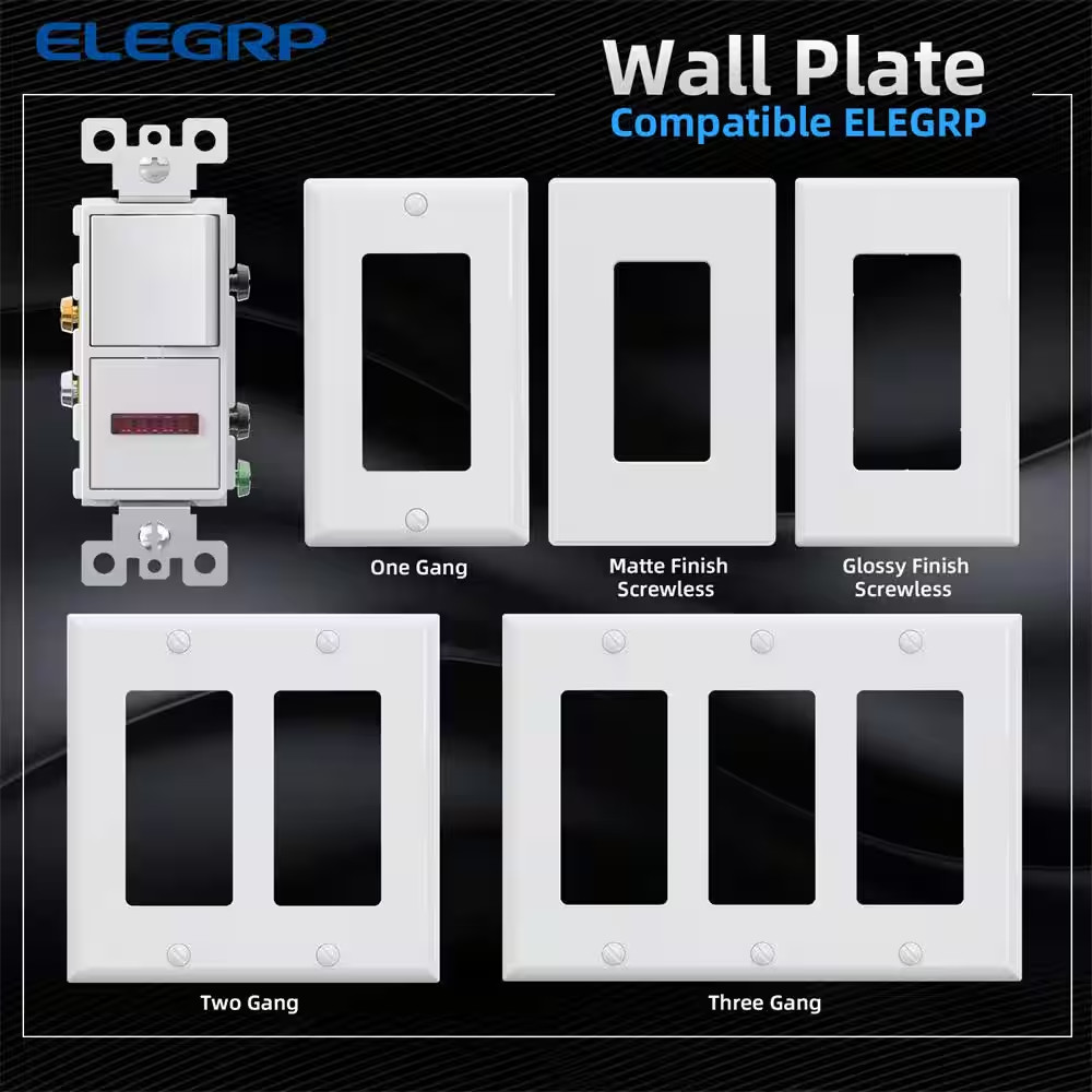 15 Amp Decorator Combination Single Pole Rocker Switch with Pilot Light, Wall Pl