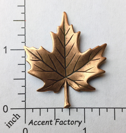 33325 Medium Maple Leaf Jewelry Finding Copper Oxidized