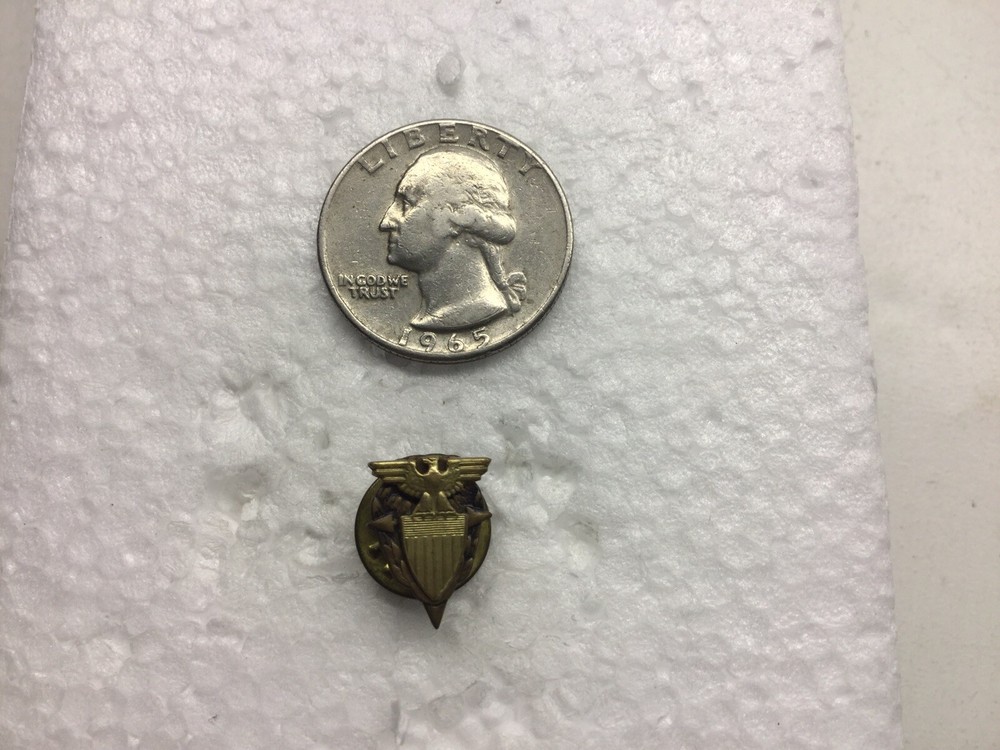 Vintage Eagle Over Shield Flag Lapel Pin