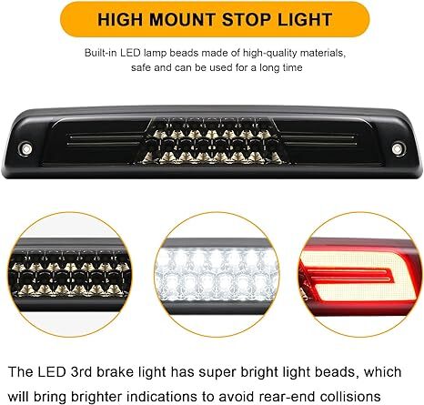 For 1994-2002 Dodge Ram 1500 2500 3500 LED 3rd Third Brake Light Tail Cargo Lamp