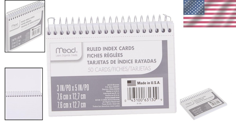 Efficient 3" x 5" Perforated Index Cards - 50 Pack, Perfect for School & Work