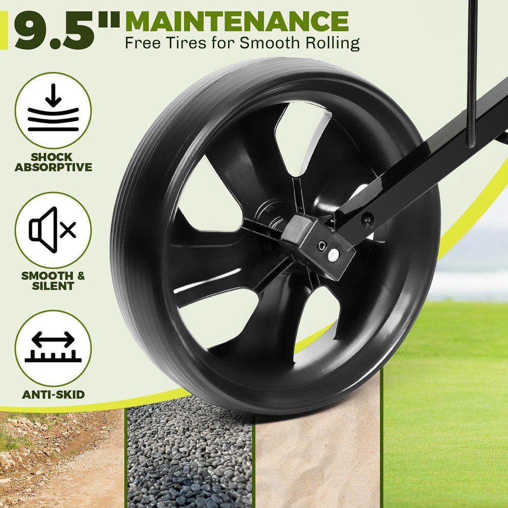 2-Wheel Golf Pull Cart – Lightweight Foldable Golf Push Cart with Durable Ste...