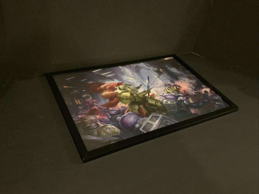 Framed Shadow Throne Insert Artwork Warhammer 40K Wall Art Decor 17” x 11”