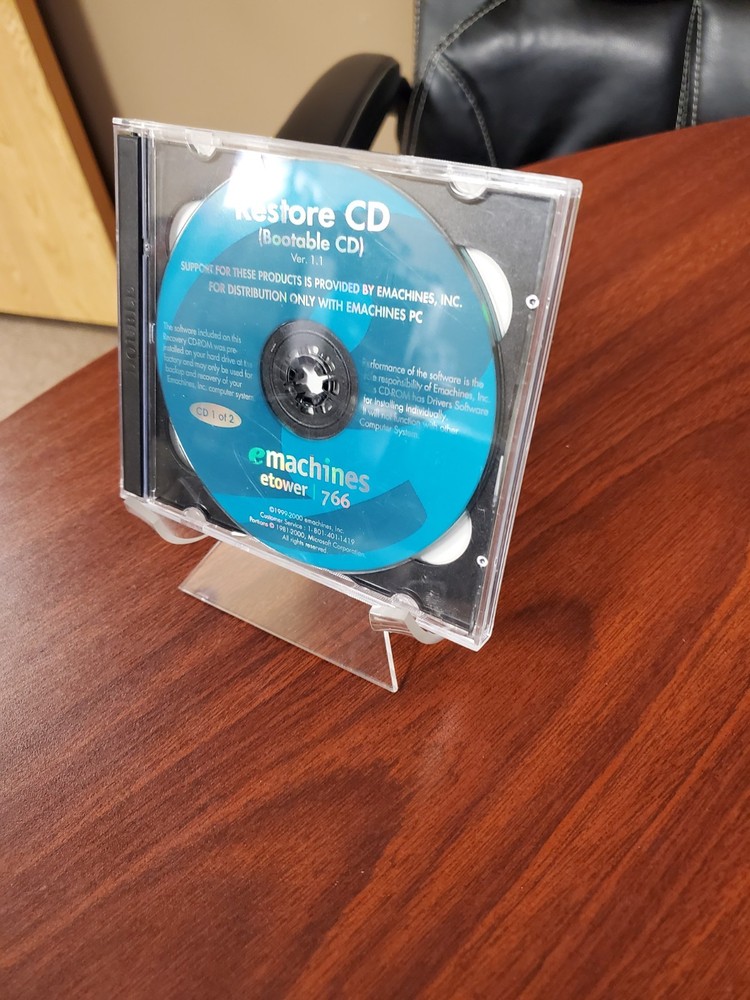 eMachines Etower 766 Restore CD Version 1.1 Complete 2 Disc Set