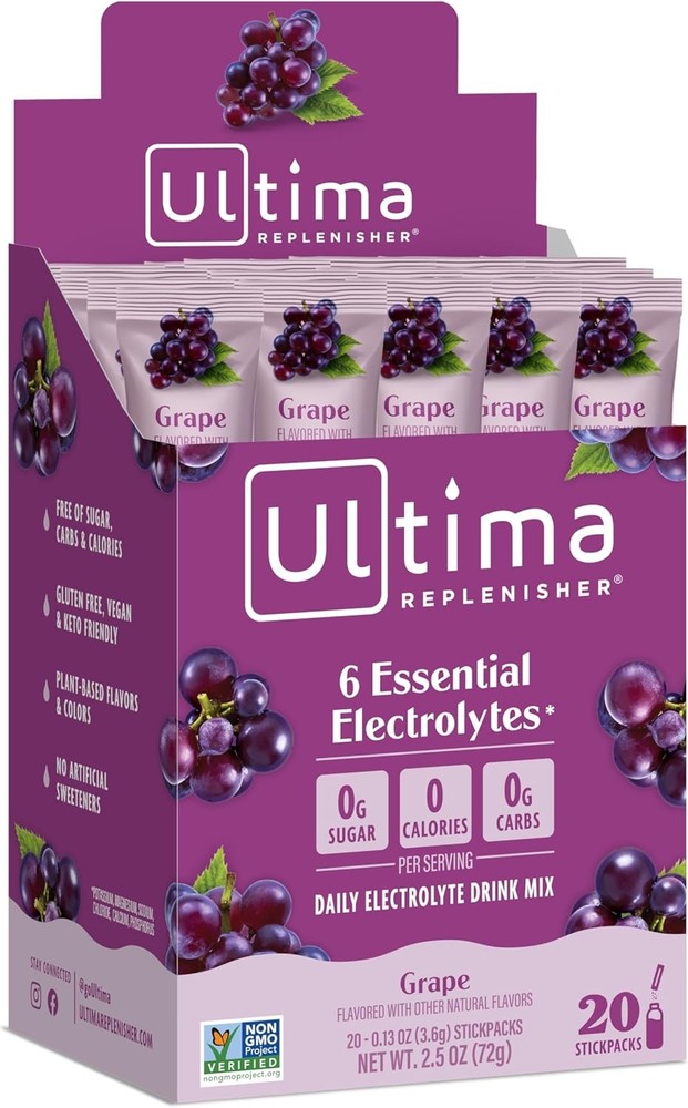 Hydrating Electrolyte Powder, Grape, Box, no Sr, no