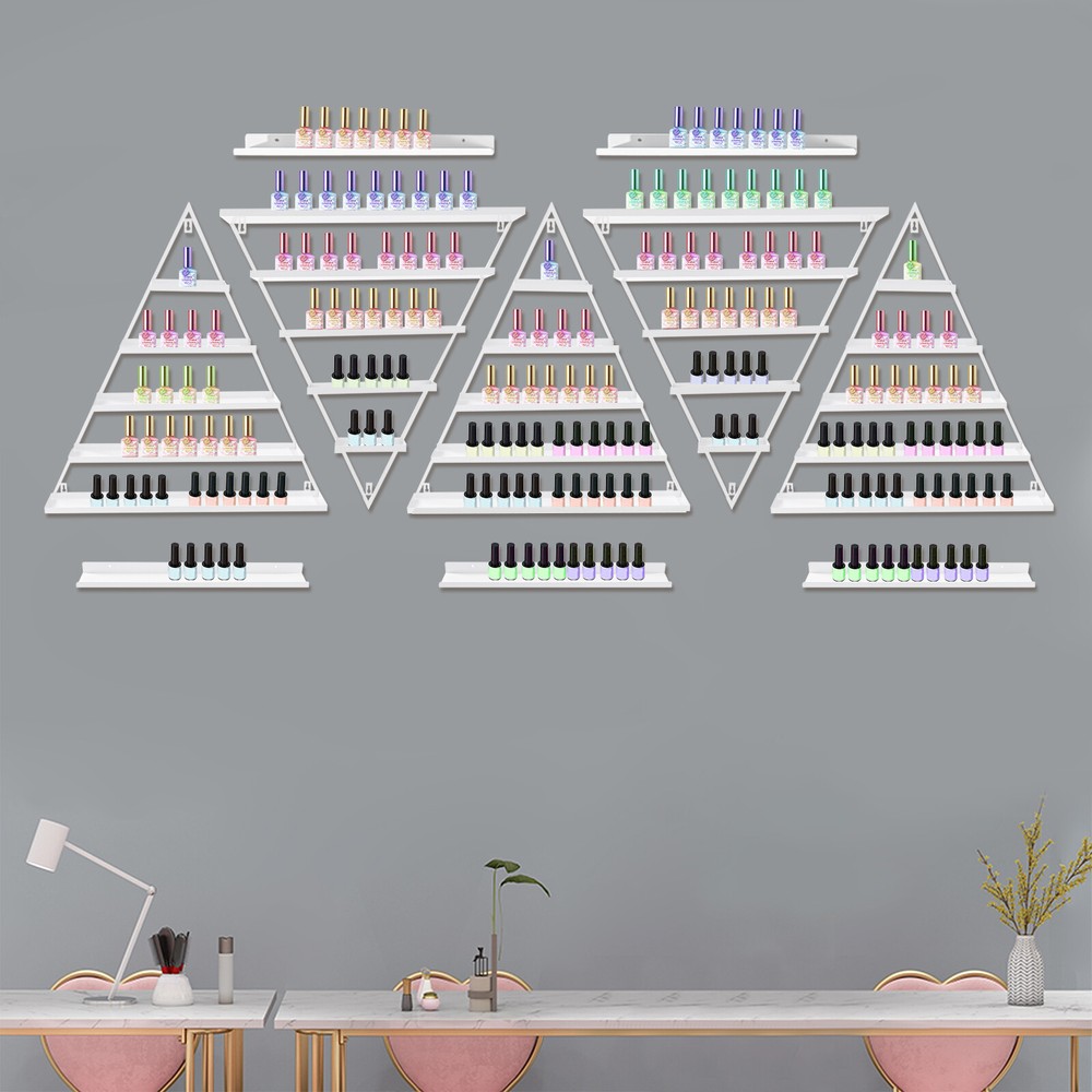 10Pcs Wall-mounted Nail Polish Triangular Nail Polish Racks 5-tier Display Racks