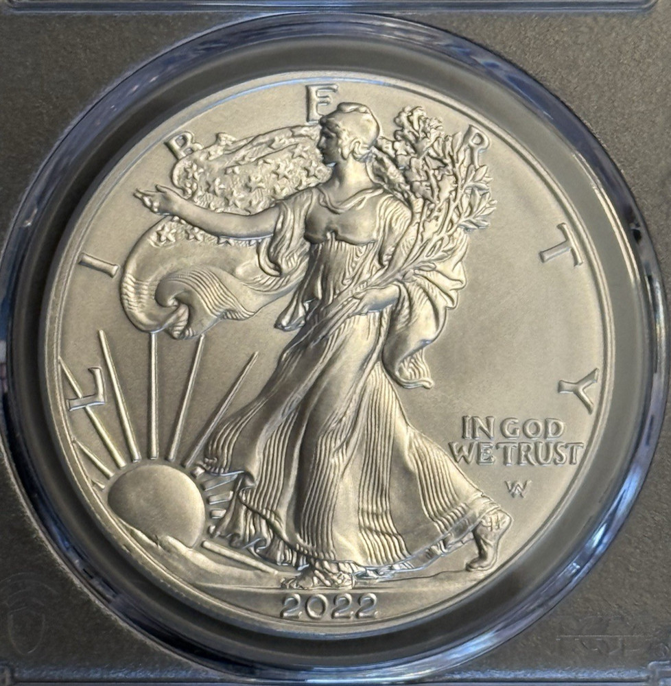 2022-W Burnished Silver Eagle PCGS SP69 FIRST STRIKE (Flag Label)