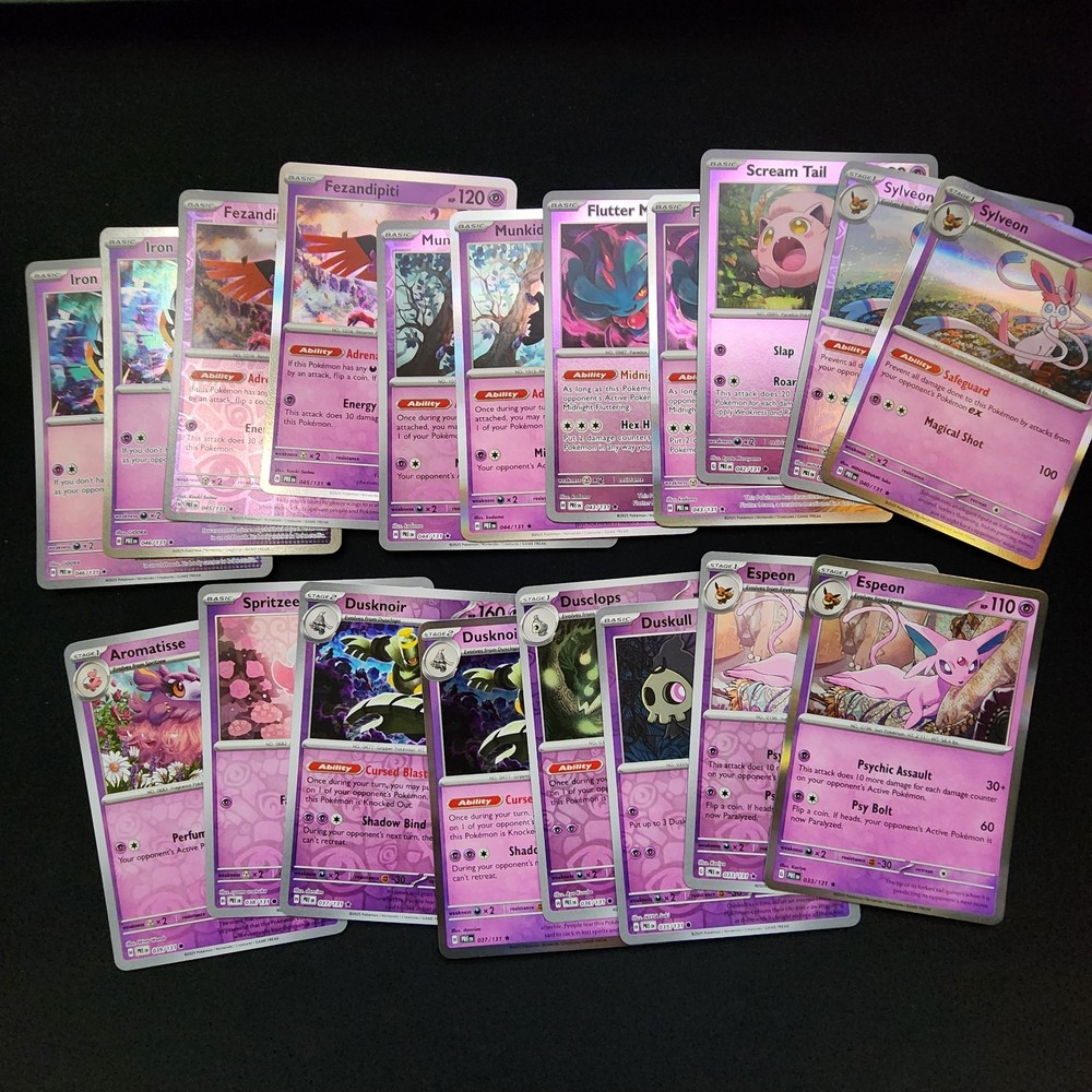 Pokemon Prismatic Evolutions Complete Holo & Reverse Holo Set Bundle x121 Cards
