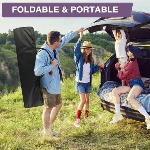 28In Folding Camping Cot Basic - 75x28x15" Gray Cot + Purple Gray Pad(update)