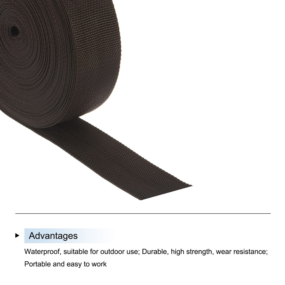 Lightweight Polypropylene Webbing Strap 2" 25 Yard Band Coffee