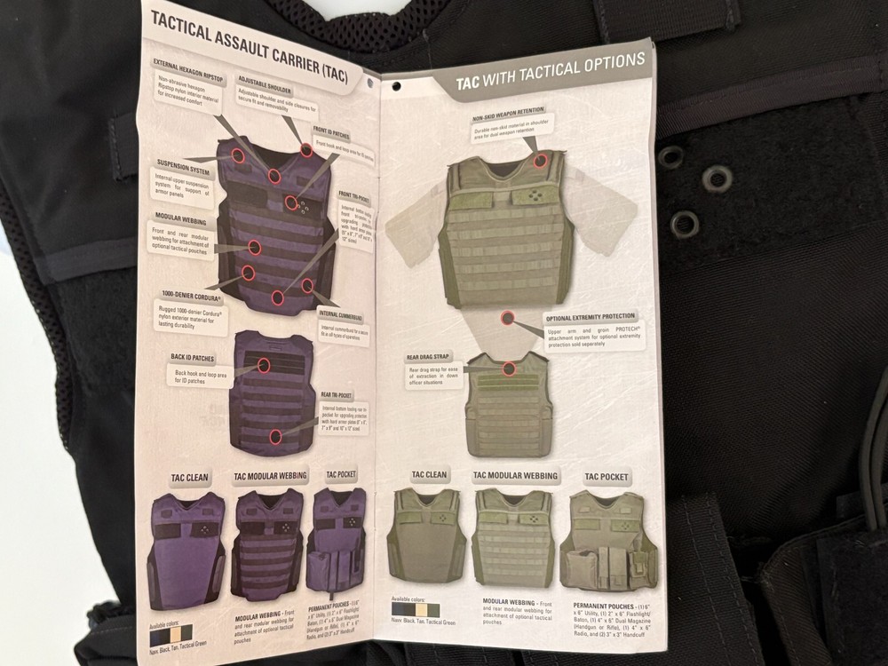 SECOND CHANCE Standard Fix Pocket Tactical Armor Carrier Side Open Small Black