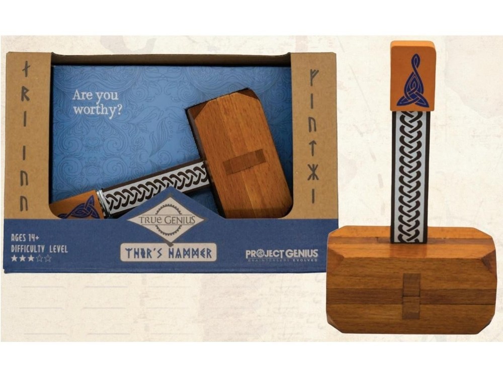 Thor's Hammer True Genius Wooden Brainteaser Puzzle