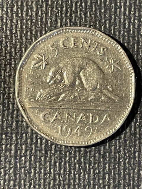 1949 Canada 5 Cents Coin
