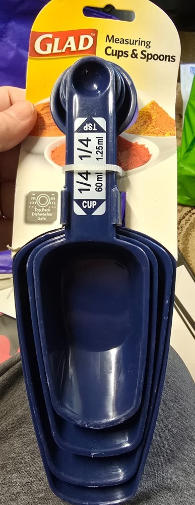 Glad Measuring Cups & Spoons New In Packaging GLD-71474 Stackable Scooping TSP
