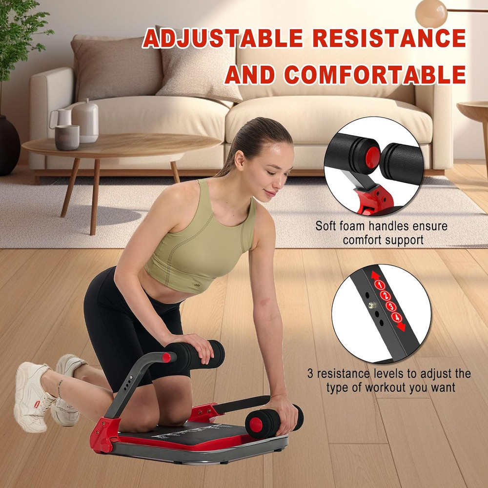 Ab Machine, Sit up Exercise Equipment, Ab Workout Equipment with 3 Adjustable Re