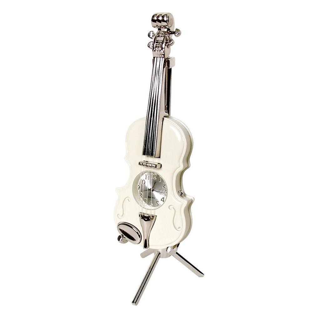 Artex Violin Clock (Cream)