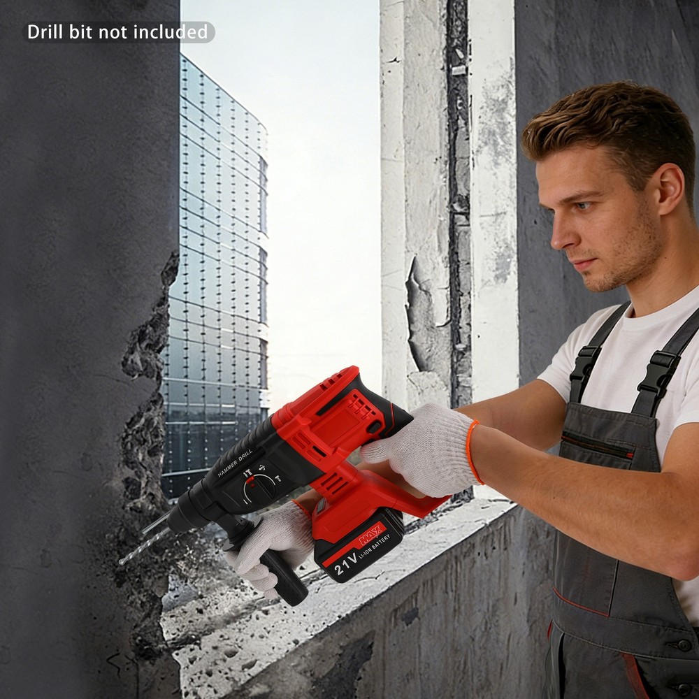 800W Hammer Drill, 110V Battery-powered Hammer Drill, Hammer Drill With 4 Modes