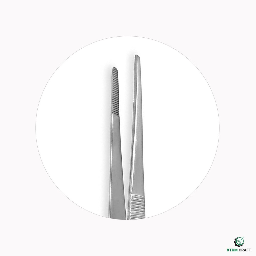 XTRM CRAFT Thumb Dressing Forceps, Mulipurpose Tweezer Stainless 6", Silver