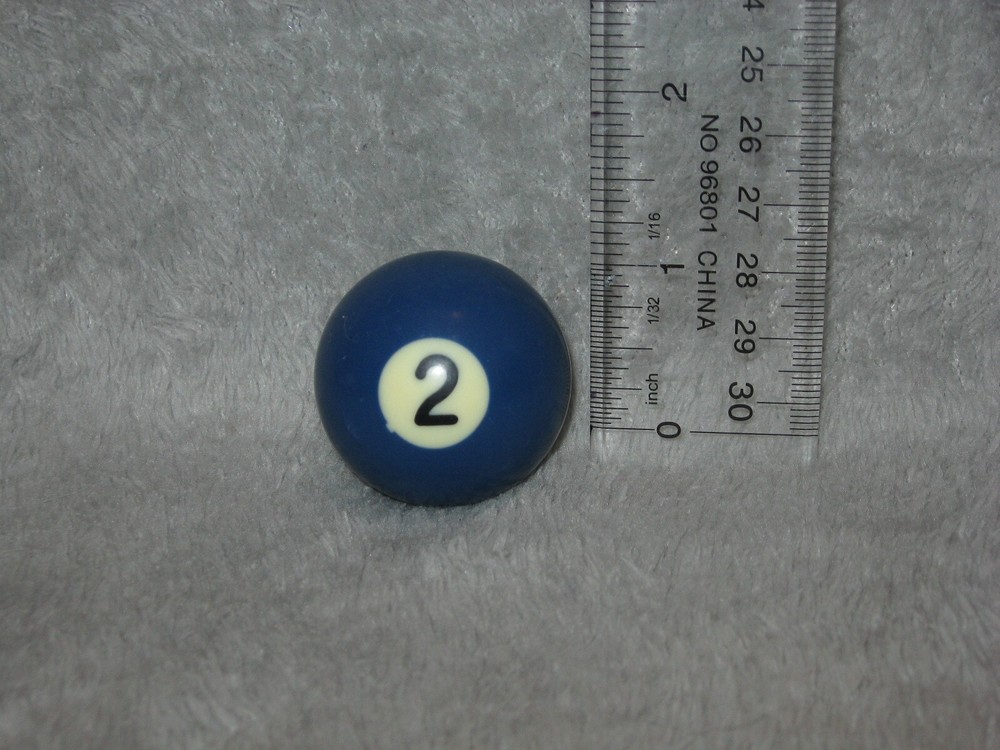 Mini Pool Ball #2 Blue Solid 1.5" Diameter Miniature Billiard Replacement