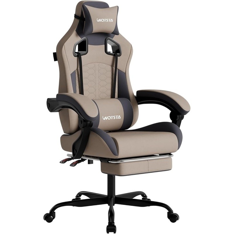 Ergonomic Office Chair Adjustable Recline Pull-Out Footrest Full Support Wheels