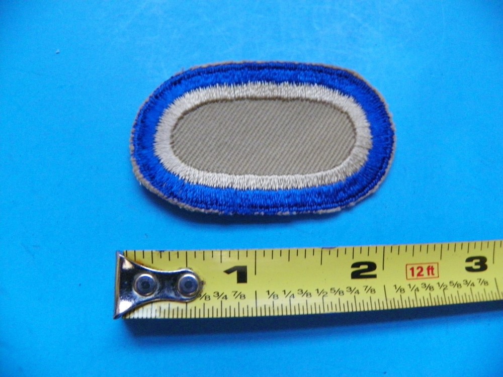KOREAN WAR ORIGINAL U.S. ARMY QUARTER MASTER SCHOOL OVAL HAT PATCH -NO GLOW