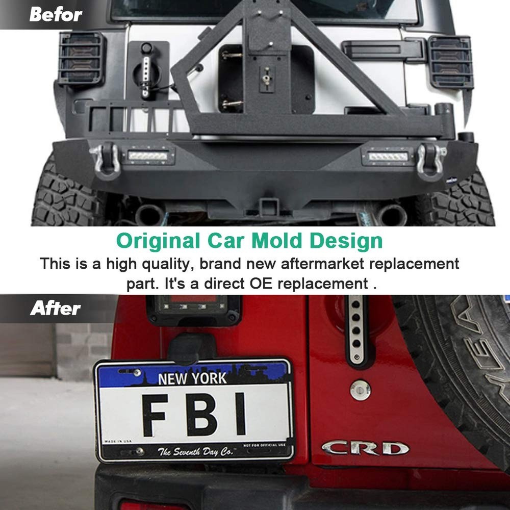 Black Rear License Plate Holder Frames Plastic Bracket with Light Compatible ...