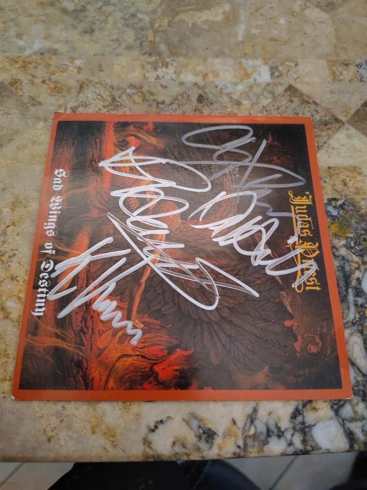 Judas Priest Signed Cd Booklet Sad Wings Members