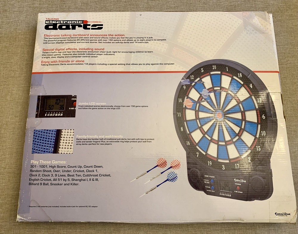 Excalibur Electronic Talking Dartboard, 25 Different Games & Over 150 Options