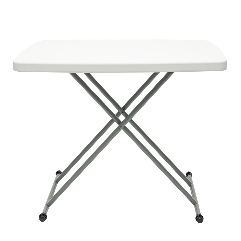 77*50cm Folding Table White Rectangular Table Adjustable Height Portable Home